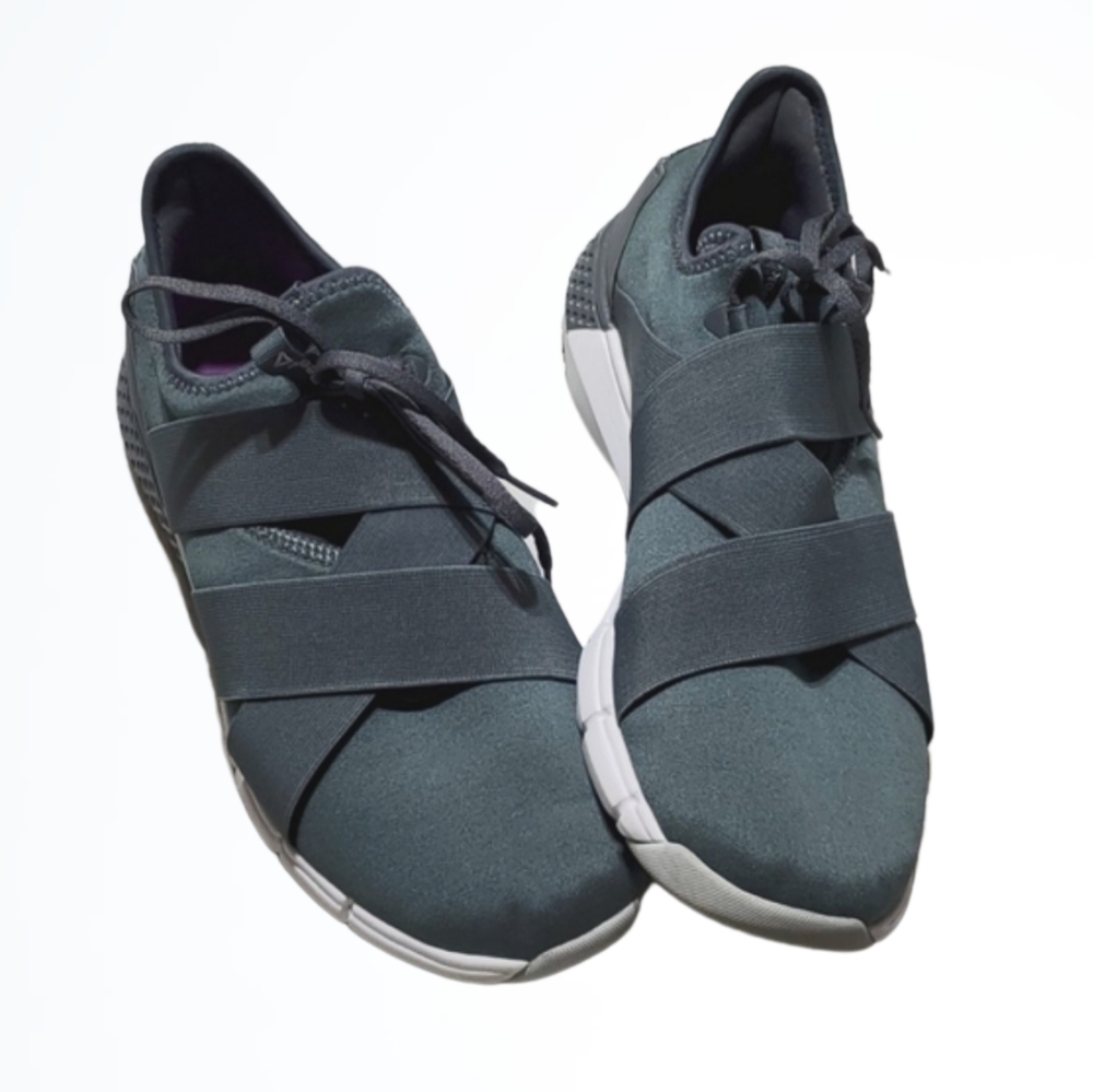 Reebok Grey Blue Neoprene Criss Cross Sneakers 10